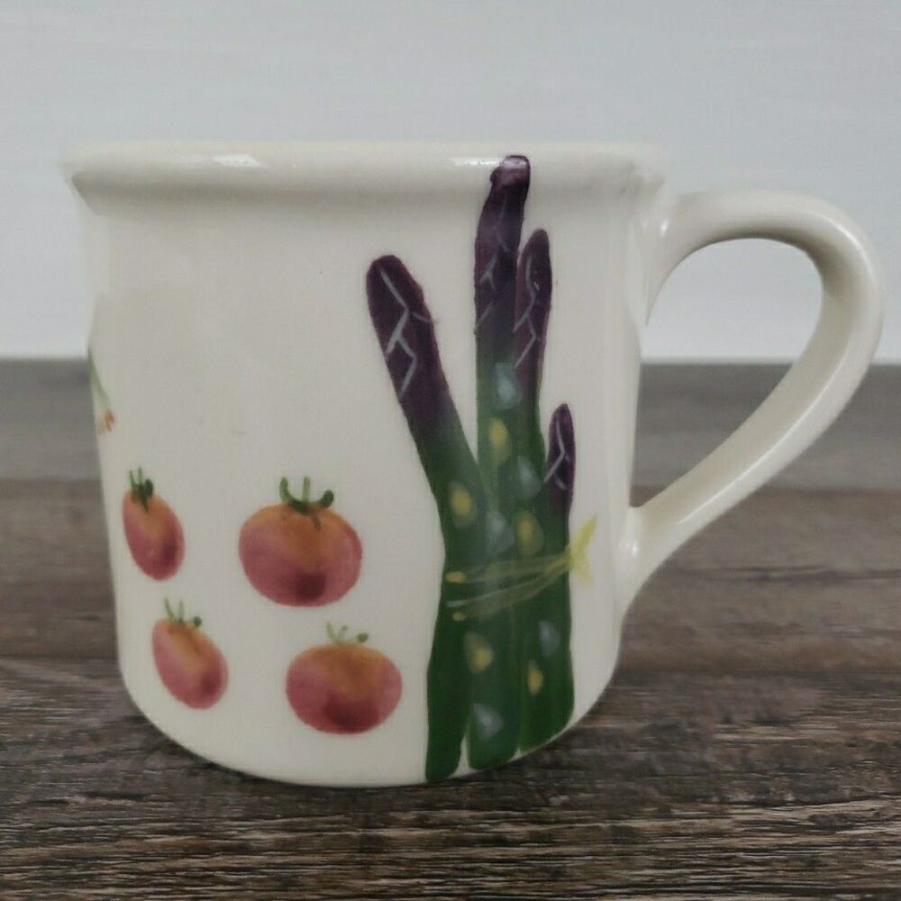 Vintage Hartstone Pottery Farmer’s Market Vegetable Mug Veggie Hand Painted